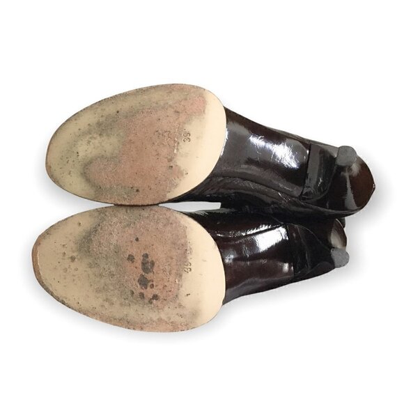 Duro Olowu bordeaux soft patent leather knee High boots size 39 eu - Picture 5 of 8